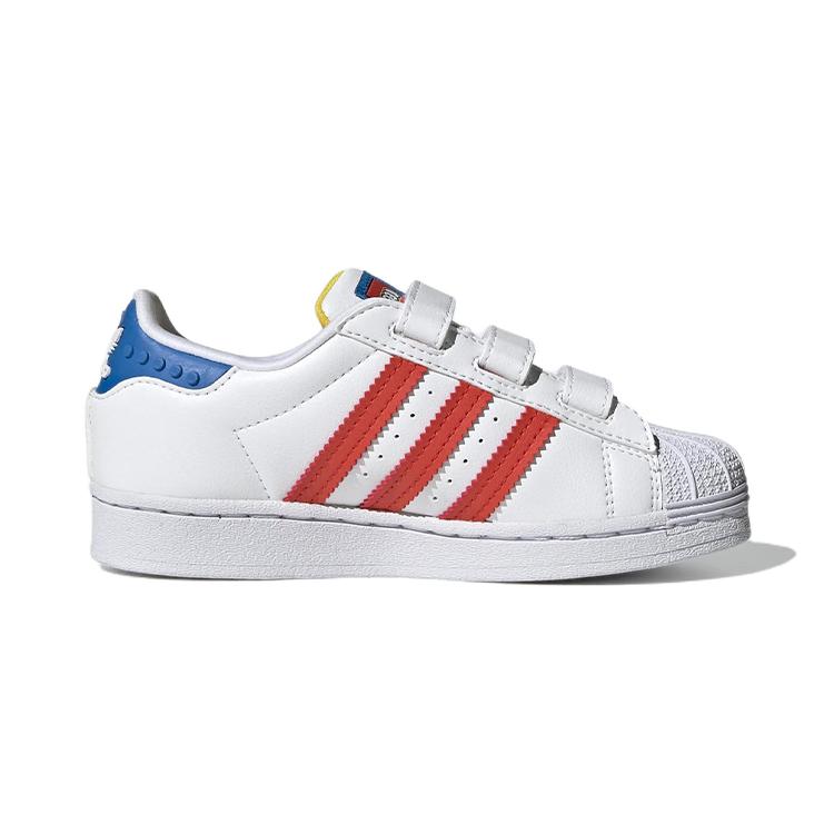 LEGO x Adidas Originals SUPERSTAR Synthetic Leather Abrasion Resistant Low top Kids' Skateboarding Shoes GV8883