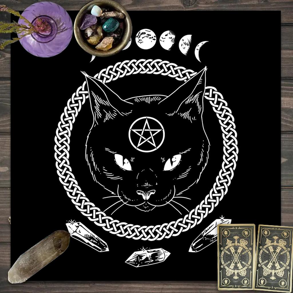 1 stuk Tarotkaart tafelkleed, mystiek runen astrologie altaarkleed, heksenhut decoratie tafelkleed, kaartspel tafelkleed