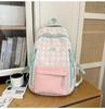 Japanese Preppy Plaid Backpack Middle School Student Schoolbag Teen Girls Sweet Cute Daypack Large Light Outings Travel Rucksack
