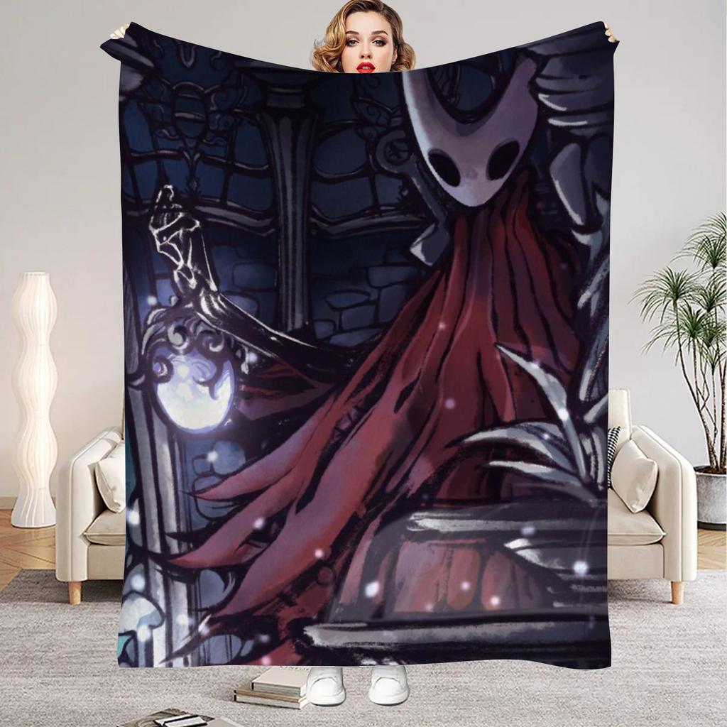 Hollow Knight Blanket Cartoon Game Printed Flannel Blanket for Home Living Room Bedroom Decor New Year Christmas Gift for Fans