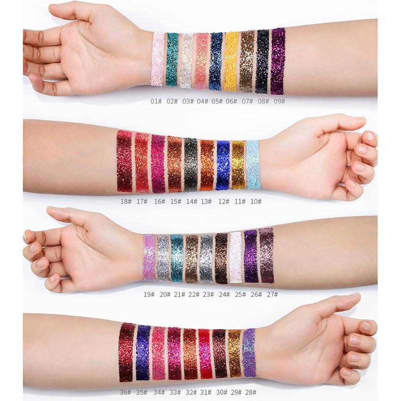 Glitzer-Schimmer-Meerjungfrau, 36 Farben, Lidschatten, Textmarker, Gesicht, Festival, Glitzer, Körper-Make-up