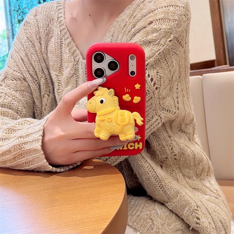 Bracket Gold Mount Drop-Proof Phone Case for iPhone 14/13/12 and Apple 17/16/15 Pro Max.