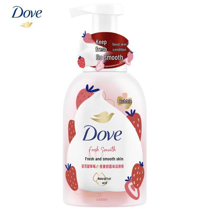 Пена для ванн Dove с ароматом клубники и овсяного молока