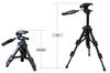RETICAM MT01 Mini Tabletop Tripod with Quick Release and Carrying Black 3-Way Pan/Tilt Head, Plate, Bag, Aluminum,