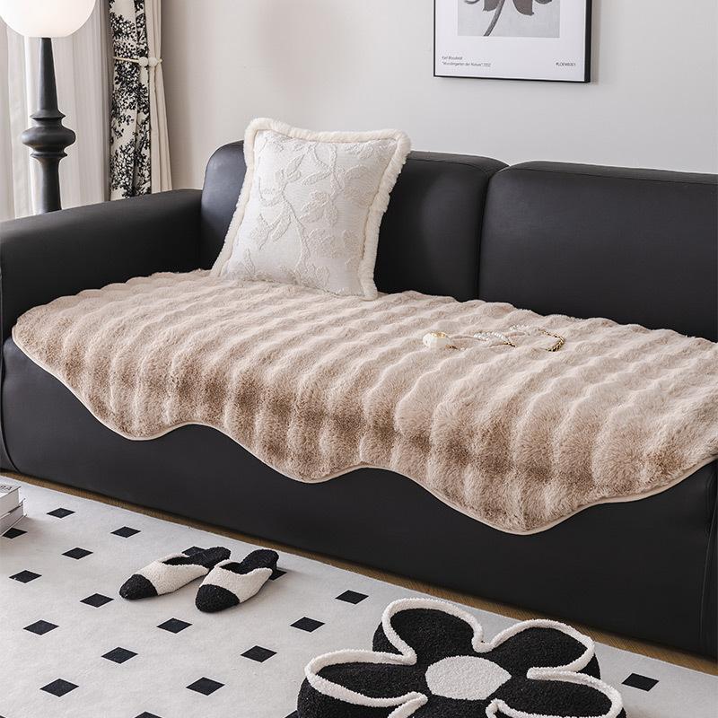 

Необычная плюшевая подушка для дивана в виде кролика на все времена года, универсальная противоскользящая и противоскользящая, современная легкая роскошь, высококачественный чехол для дивана из войлочной ткани 90*90cm