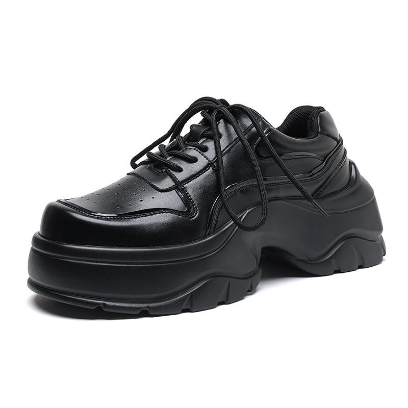 Derby Shoes Men's Niche Thick Sole Heightening Big Head Heightening Retro Leather Shoes High-end Dad Shoes 54458-R