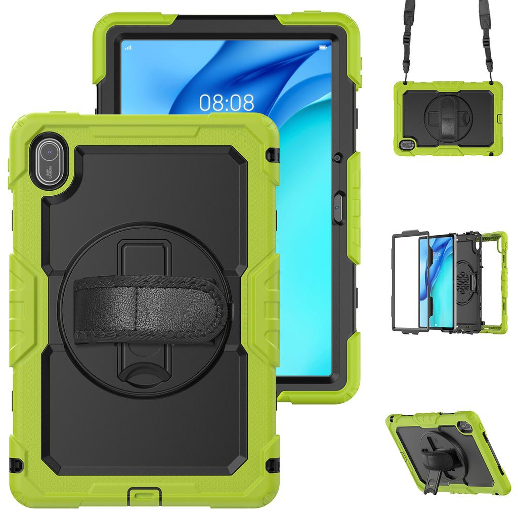 For Huawei MatePad SE 11 Case PC + Silicone Tablet Cover with PET Anti-Scratch Film and Shoulder Strap