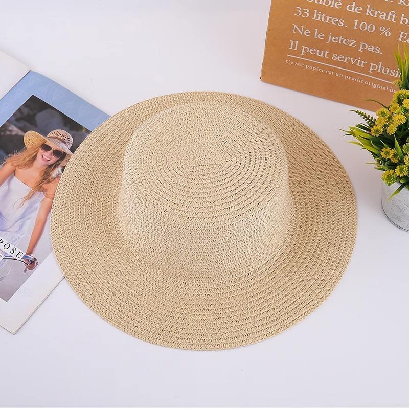 Straw hat, material Handmade hat Embryo Sunshade sun protection hat Team building activity Flat brim round edge woven basin hat