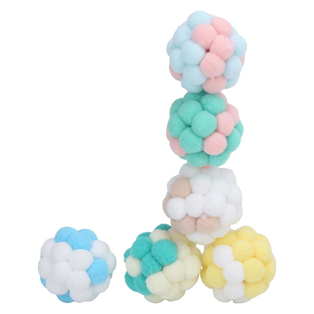Cat Bell Ball Plush Ball Toys Interactive Playing and Soft Chewing Training Ball for Cat