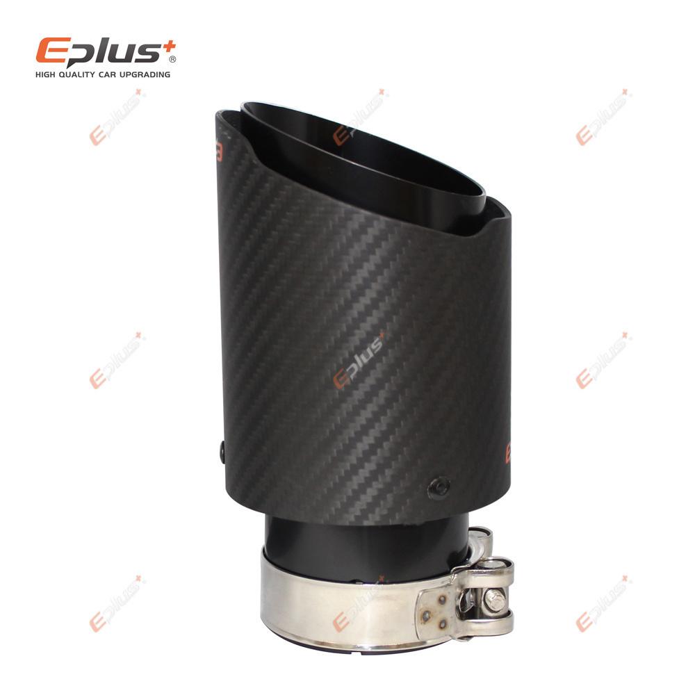 EPLUS Auto Matt Carbonfaser Auspuffendrohr Auspuffanlage Rohr Auspuffendstücke Düse Universal Gerade Edelstahl Schwarz Für Akrapovic