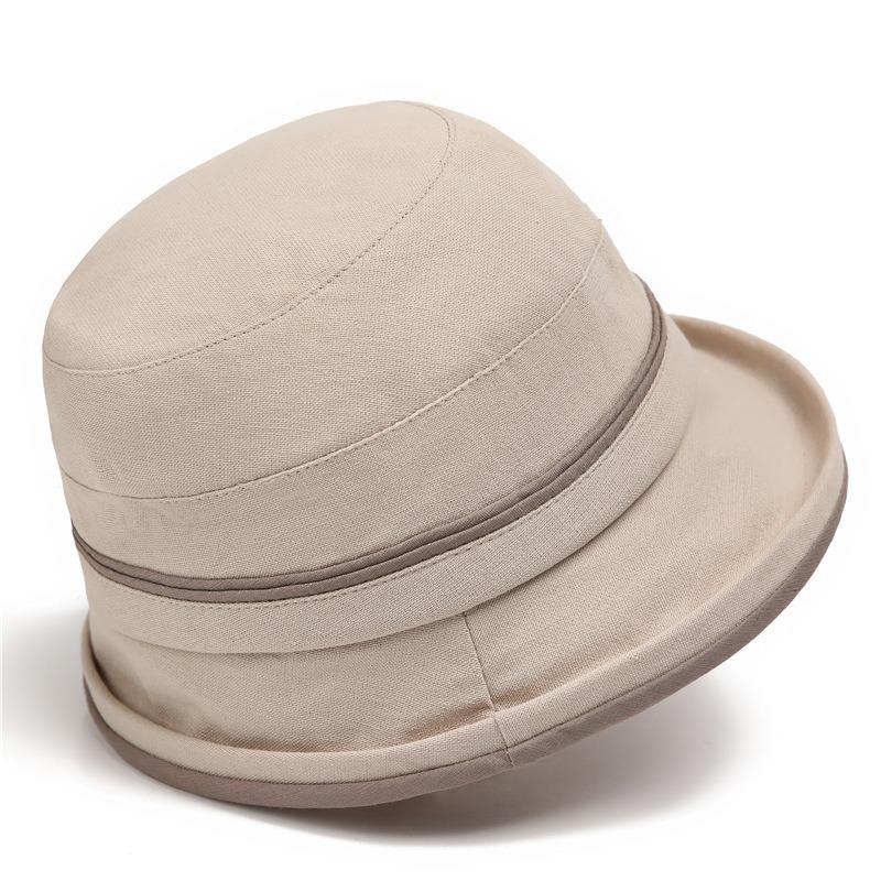 Spring and summer ladies season ramie bucket hat flower crimped basin hat foldable sun visor