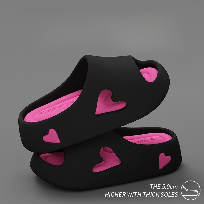 House Slipper Flip Flop Women Love Heart Platform Cloud Outdoor Indoor Summer Soft Sandal Slides Ladies Home Hotel Shoe Flat EVA