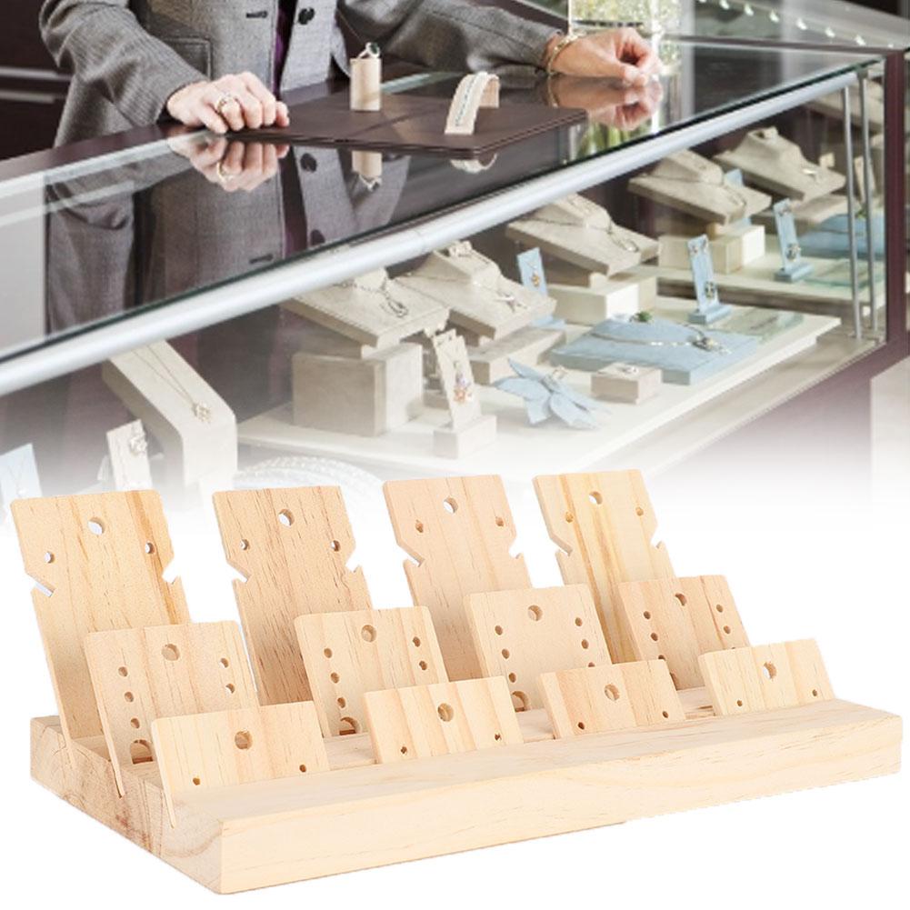 Wooden Earrings Ear Stud Ring Display Board Jewelry Stand Eardrop Storage Bracket