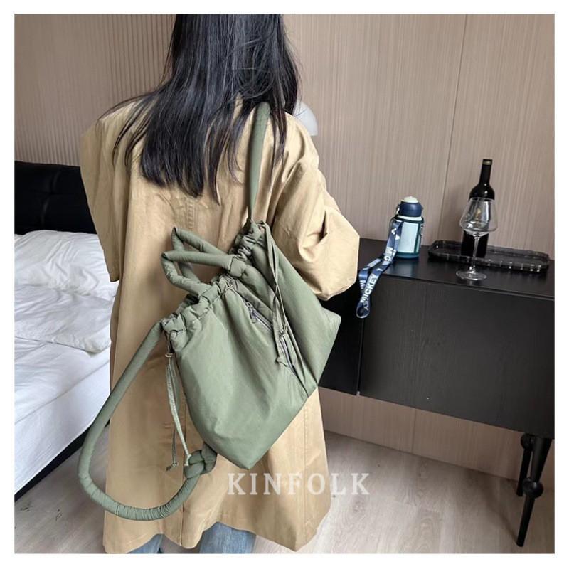 

2025 Hot Super Bag Down Cotton Filled Suit Tote Light Large Capacity Soft Backpack зелёный
