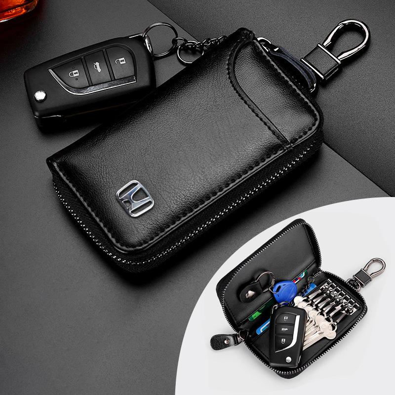Fashion Vintage Genuine Leather Wallet Key Holder For Honda Mugen Jazz Insight Freed Fit CRV CR-V Civic Accord City Accessories XI6