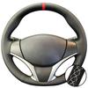 Hand Stitched Wear Resistant Perforated Non-slip Microfiber Leather 2014-2016 Steering Wheel Cover For Toyota Yaris Vios