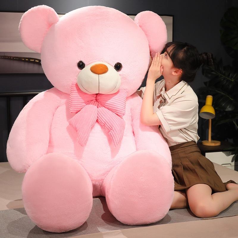 Large Bow Tie Teddy Bear Doll Plush Toy Couple Hug Bear Doll Girl Company Soothing Rag Doll