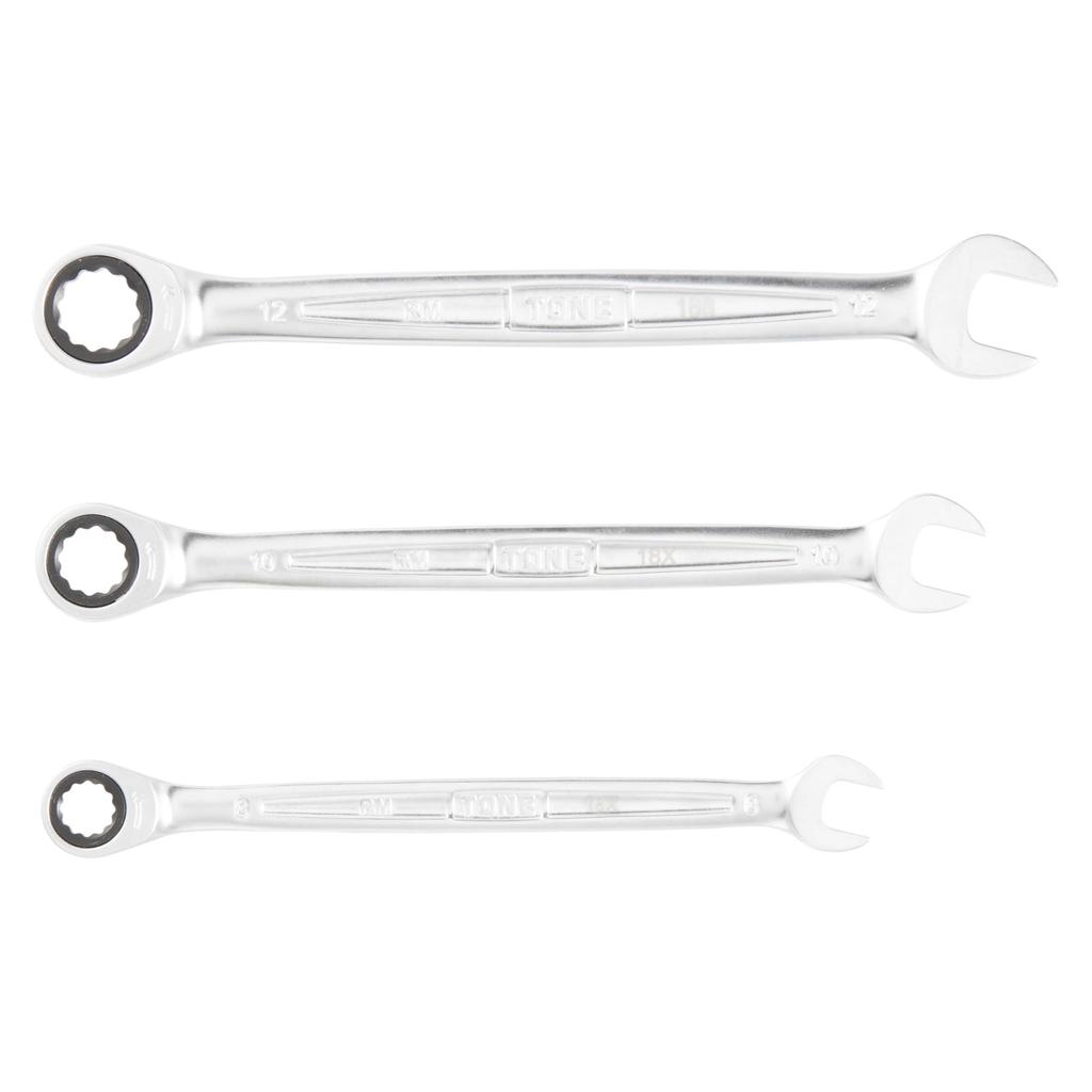 TONE Ratchet Combination Wrench Set RM300 (3-piece set)