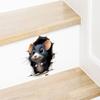 3D Realistic Mouse Hole Wall Sticker Cartoon Funny Decal Self Adhesive Peel and Stick Home Wall Decor