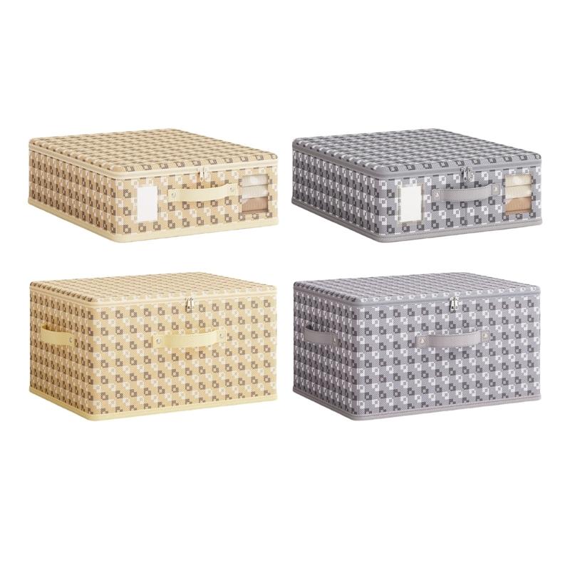 Zippered Foldable Organizers Bin For Clothes Storage User friendly Nonwovens Fabric Durable Foldable Home Use