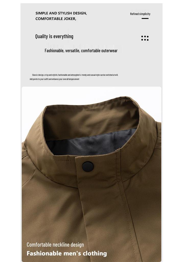 Men's 2026 Stylish Stand-up Collar Workwear Jacket - Spring & Autumn Casual Top