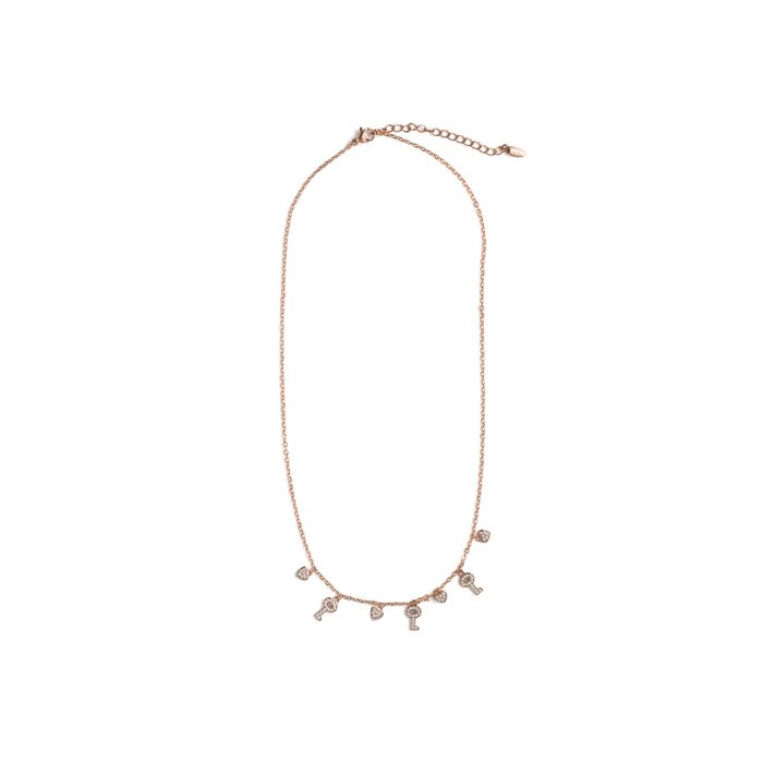 Collier - LUXENTER - Muraz - Finition or rose 18 carats - Zircone brillante - Longueur 42+5 cm