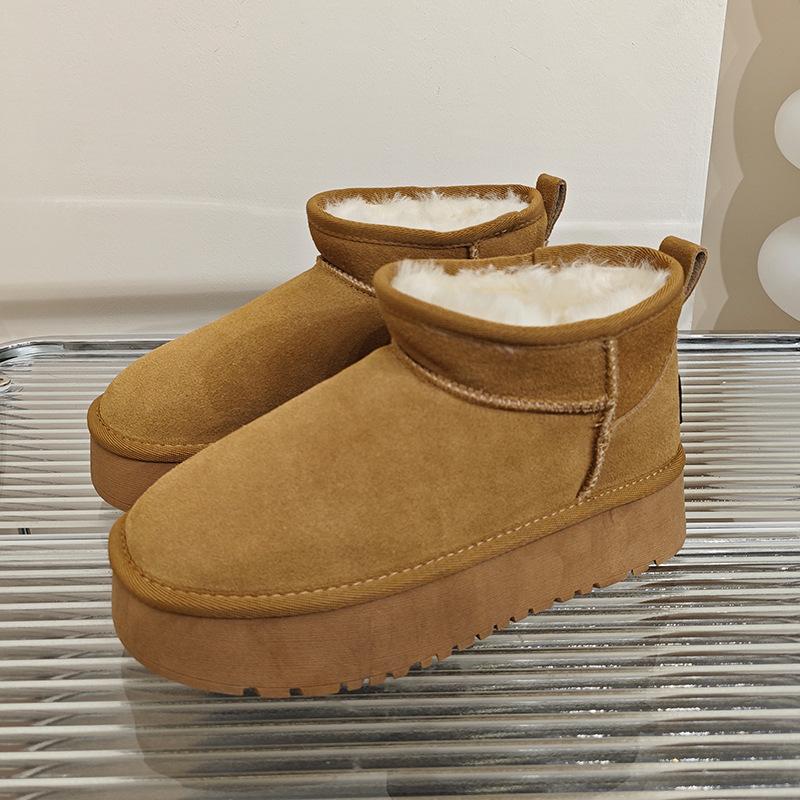 

Нескользящие зимние ботинки с толстой подошвой, с круглым носком, с подкладкой из утолщенного хлопка 35 верблюд