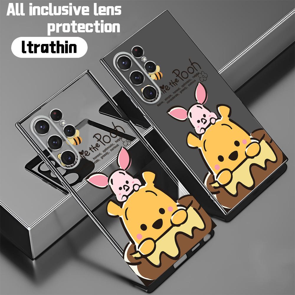 Cute Winnie the Pooh is suitable for Samsung S25Ultra mobile phone case S24F light and thin transparent case s20 + soft anti-drop.