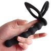 Double Hole Silicone Anal Plug & Bead Lock Ring for Men & Women
