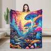 Weiche Decke Flugzeugreise verträumter Wald Pilz Bettwäsche Überwürfe Flanell Tagesdecke für Couch Sessel Sofa Bett Druck Sofa Bett