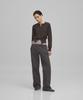 ANOTHER OFFICE WOMEN W. Garment Twill Curved Pants (Sumi)