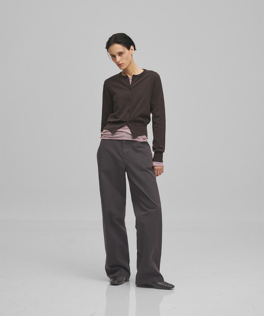 ANOTHER OFFICE WOMEN W. Garment Twill Curved Pants (Sumi)