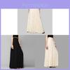 Urban Style Lace Long Skirt With High Waist And Pleats For Office Casual Wear