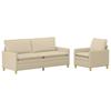 Sofa Set 2 Pcs Cream Fabric