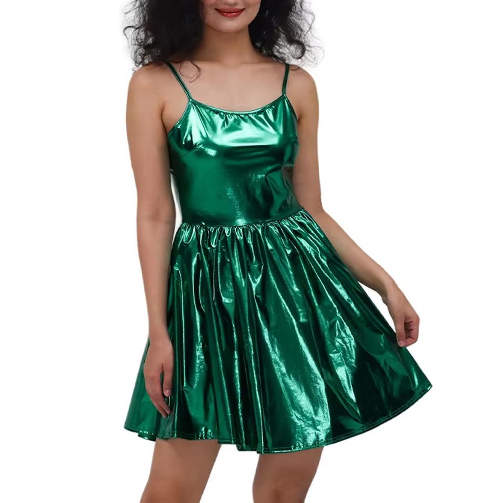  Costume Women's Shiny Party Dress For Carnival, Fancy Dress & Rave, Space Girl Outfit As Clubwear For Disco & Night Club