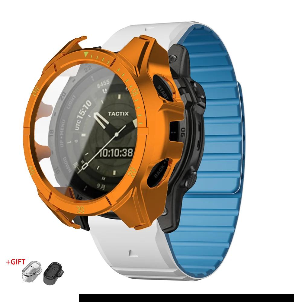 Strap+Case For Garmin Fenix 8 47 51mm Tempered Glass Cover Magnetic Silicone Band QuickFit Bracelet Protector Fenix8 Accessories