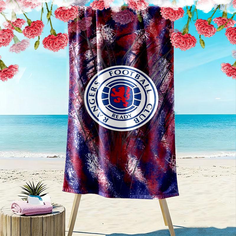 Asciugamano da Spiaggia Rangers F.C. Stampato, Asciugamano Grande Morbido Asciugatura Rapida per Spiaggia Campeggio Nuoto