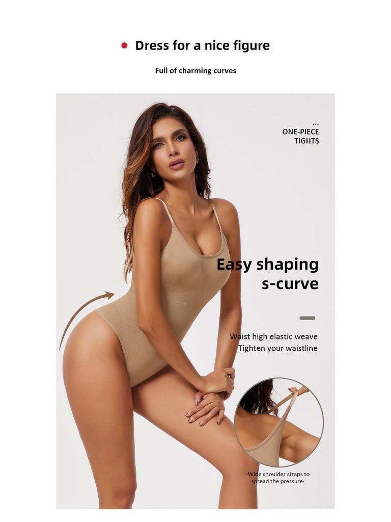 Damen Europäischer & Amerikanischer Verstellbarer Träger Bauchkontrolle Bodysuit String