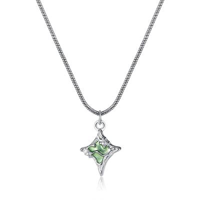 Necklace for Green Stainless Adjustable Christmas Gift Women, Pendant, Steel, 19mm, Lightweight, Chain, Hypoallergenic,