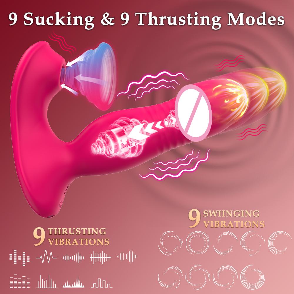 APP Control G Spot Dildo Vibrators Clitoral Stimulator Adult Sex Toys with 9 Thrusting & Vibration Modes, for Women Couples
