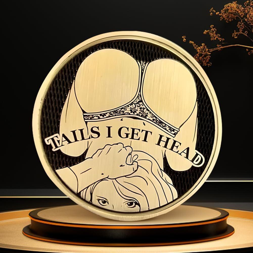 Funny Heads Tails Coin Good Luck Challenges Coin Pocket Size Collectible Coin Double Side Challenges Token Decoration Coin