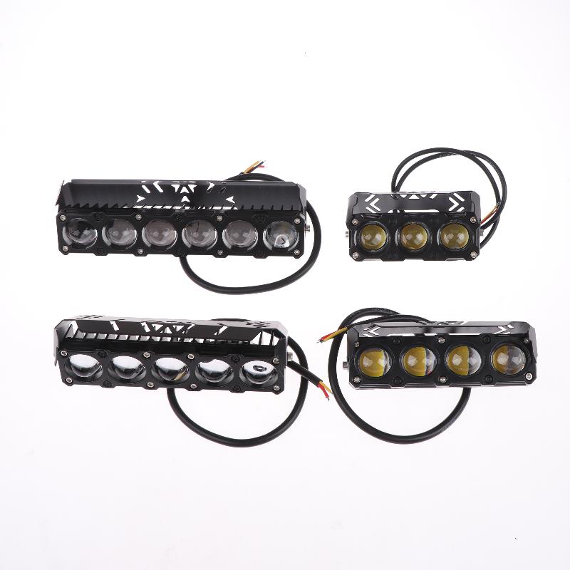 Motorcycle Led Spot Light Dual Color Hi/Low Beam Fog Lamps For Car Trucks Suv Utv Mini Lens Headlight Driving Light