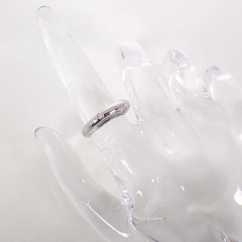 [Folosit] Inel Bandă Stacking cu Diamante TIFFANY Pt950 / Mărimea 8 / g503-55