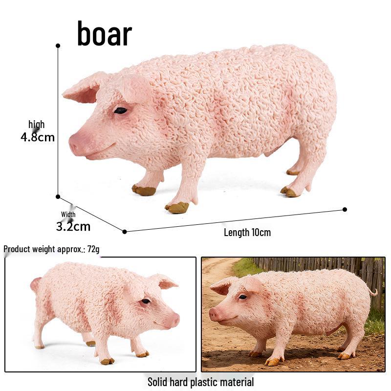 Farm Animal Simulation Toy Set: Chicken, Duck, Goose, Boar, Horse, Cow - Educational Gift for Children, Cognitive Ornament