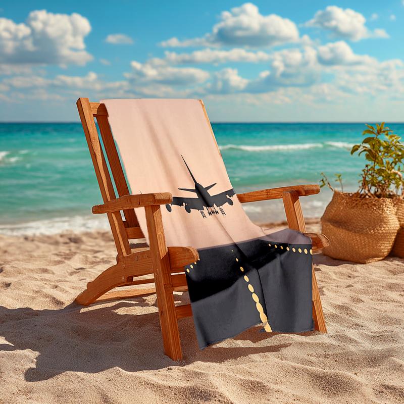 Ultra-Soft Beach Towel with Airplane Theme,Ideal for Pool - Camping, Diving - Perfect Travel Essential, Vibrant Beach Towel.