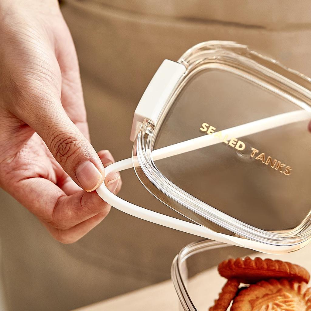 HeMu Transparent Plastic Food Grade Sealed Jar, Grain Storage Box, Storage Tank, Kitchen Supplies