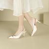 3-7 Celebrity Style Pointed Head Back Empty High Heels Women's Bag Head Thin Heel High Heel Sandals Women's Not Tired Feet Women's Spring Shoes
