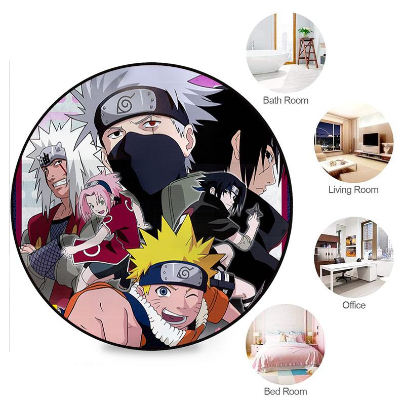 Famous Cartoon NARUTO Protagonist Uzumaki Naruto Round Carpet Soft Home Decoration Anti-slip Door Mat Outdoor Picnic Mat Carpet M7