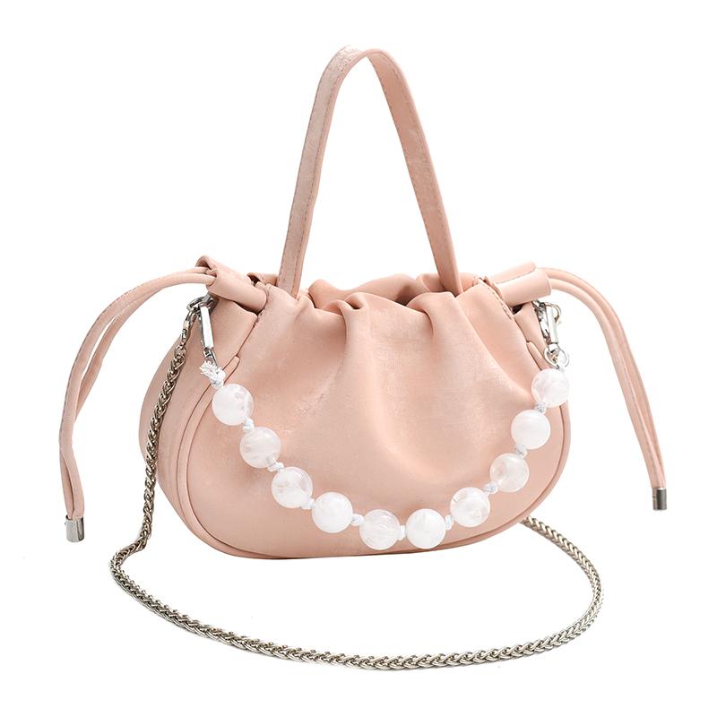 

Роскошные дизайнерские маленькие сумки для женщин, новые модные универсальные квадратные женские сумки с жемчужным сплошным шнурком, сумки через плечо и подмышки