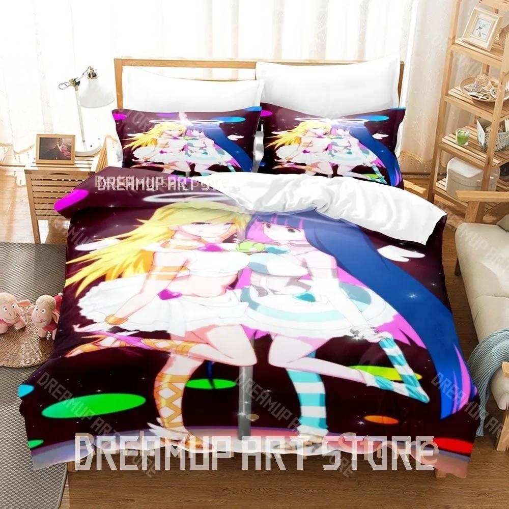 3D Print Panty And Stocking Bedding Set Single Twin Full Queen King Size Bed Set Adult Kid Bedroom Duvetcover Sets Anime Be